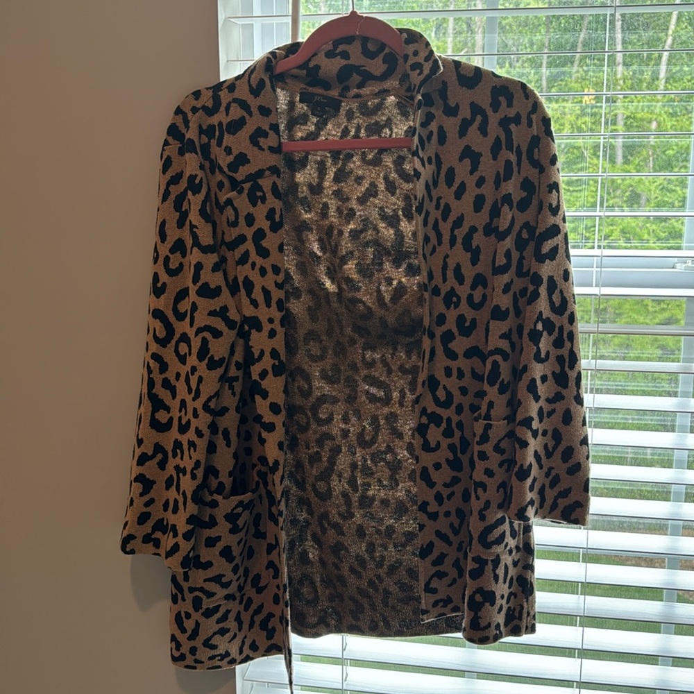 Jcrew leopard sweater blazer - size small